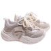 Sznurowane buty sportowe na platformie Beżowe /G3-1 17423 T891/