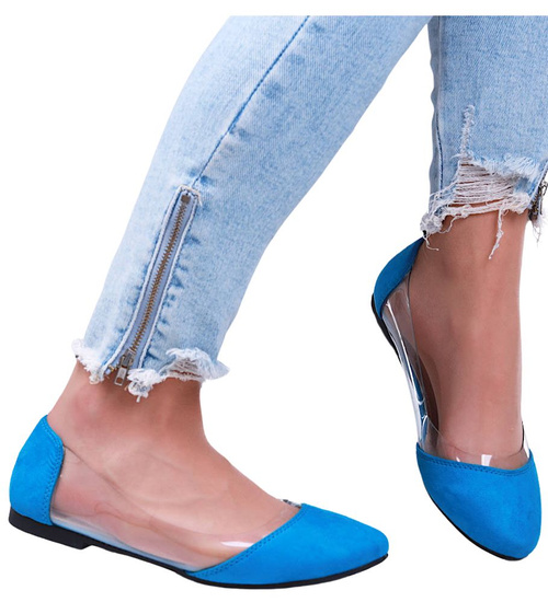 Transparentne niebieskie balerinki /e2-2 15848 T190/