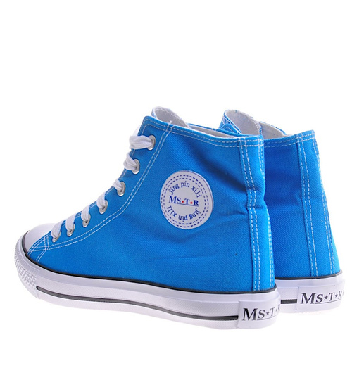 Wysokie niebieskie trampki damskie /F2-1 11089 T100/