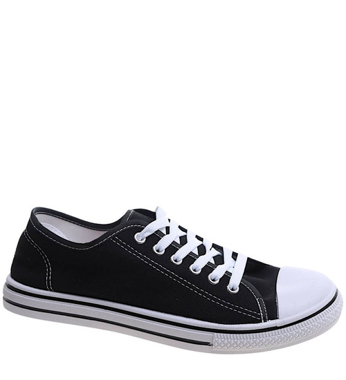 Czarne trampki z niską cholewką /C6-1 13757 T199/