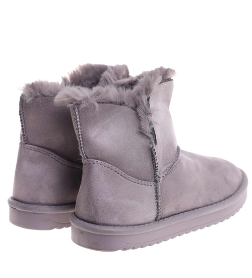 Szare kozaki śniegowce z futerkiem /A1-2 18358 T195/