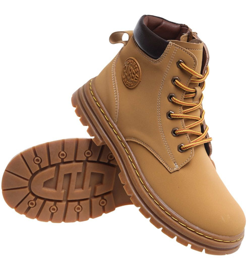 Karmelowe chłopięce buty trapery /D8-1 18289 T432/