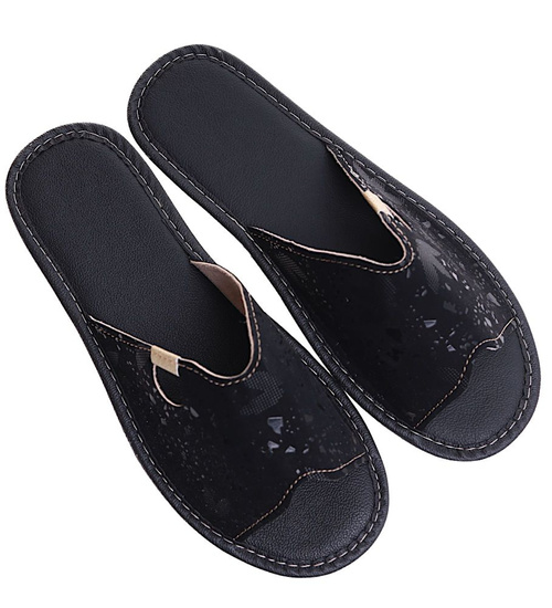 Czarne domowe klapki kapcie /D8-1 16205 S165/