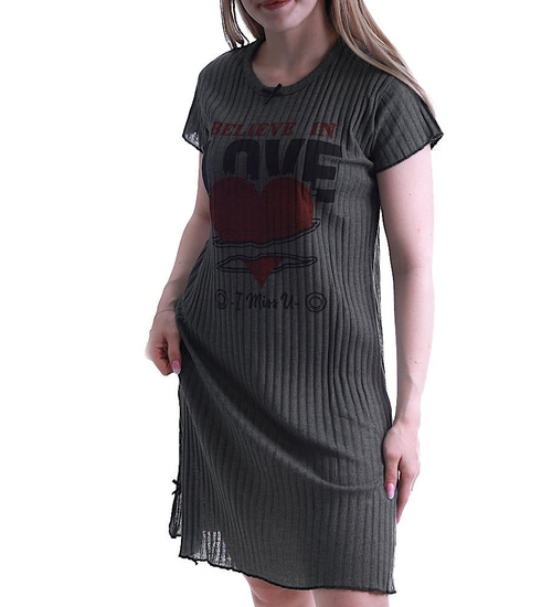 Zielona koszula nocna Love I miss You /H2-K38 P87 S195/