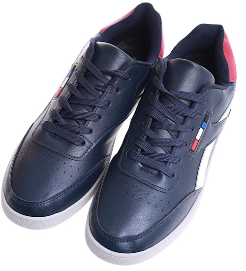 Sznurowane granatowe trampki męskie /B2-2 18146 T226/