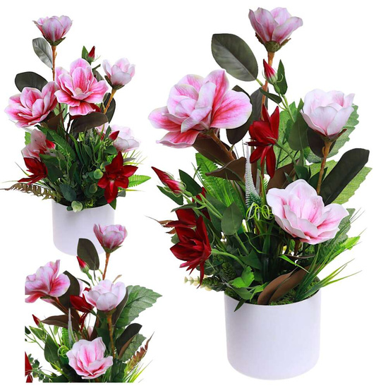 Fioletowe lilie w doniczce- sztuczne kwiaty Kompozycja 60 cm KOMP80