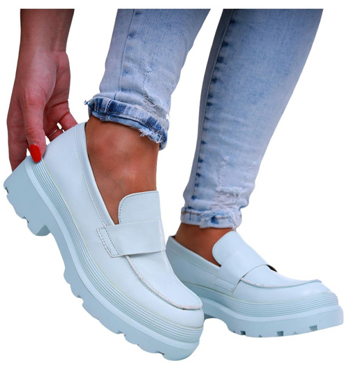 Błękitne półbuty na platformie ost526