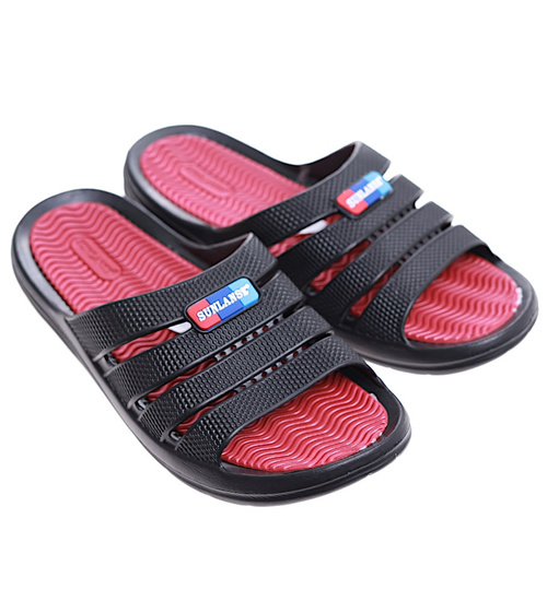 Plażowe wodoodporne czarne klapki męskie /A2-1 16533 T125/