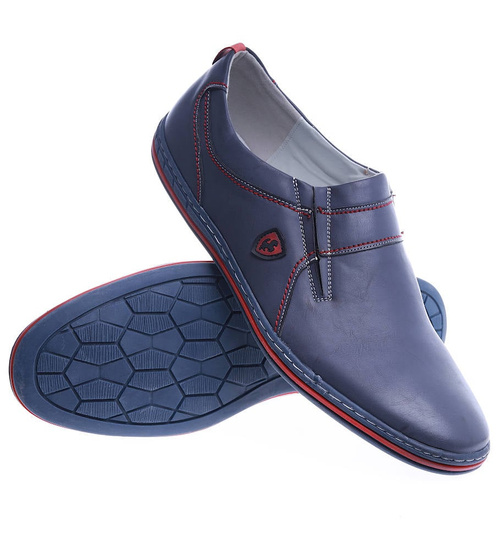 Wsuwane męskie półbuty Nadwymiar /G2-1 1420 S582/