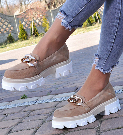 Skórzane półbuty na platformie Filipczyk /A10-2 11231 S?/