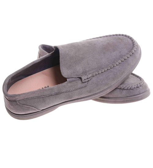 Buty męskie wsuwane szare mokasyny /G5-1 17825 T288 +H2/