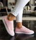 Pastelowe tenisówki damskie Różowe /A4-3 18719 T7/