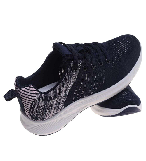 Sneakersy damskie granatowo różowe /C5-3 18698 T251/