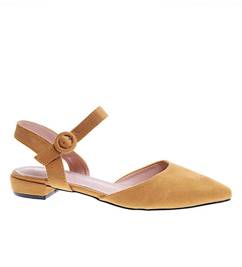 Żółte balerinki z otwartymi piętami /H2-B1-2 14597 S192/