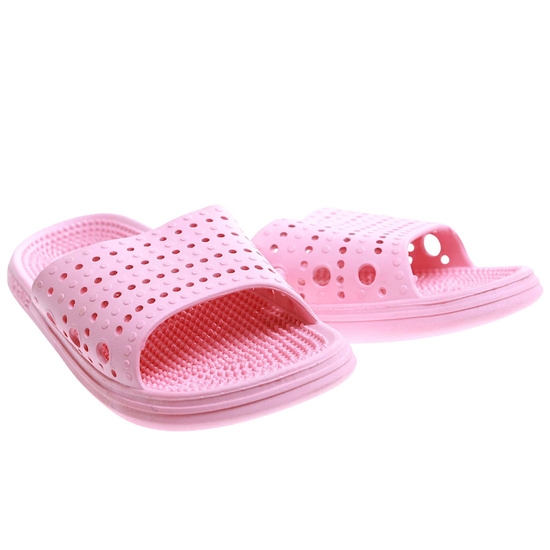 Różowe ażurowe klapki fakirki na basen /C7-1 17293 S185/