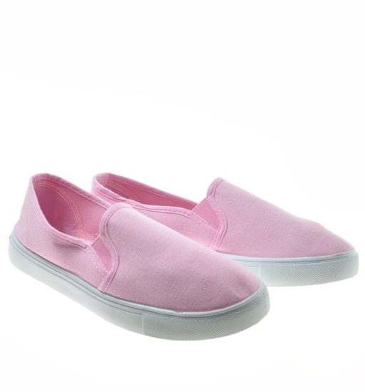 Różowe tenisówki damskie slip'on /B6-1 8536 S096/