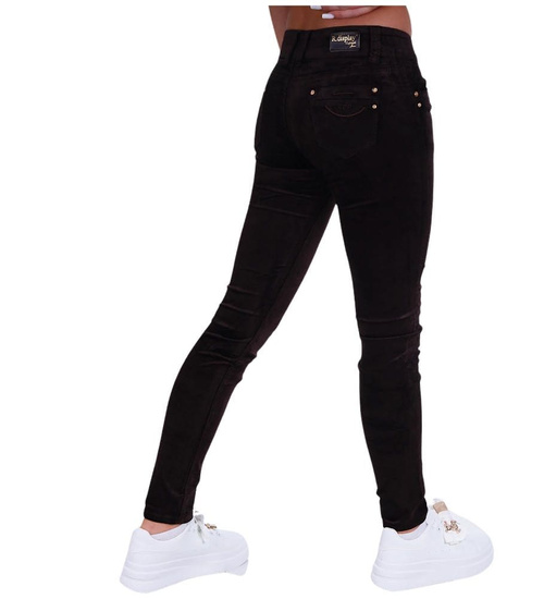 Brązowe błyszczące spodnie damskie /H2 K68 UB783A G3-70/