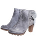 Szare botki damskie na obcasie /i5-2+H2 18307 T234/