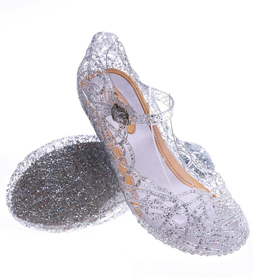 Wodoodporne sandały meliski na koturnie Srebrne Kryte /H2 14571 T088/