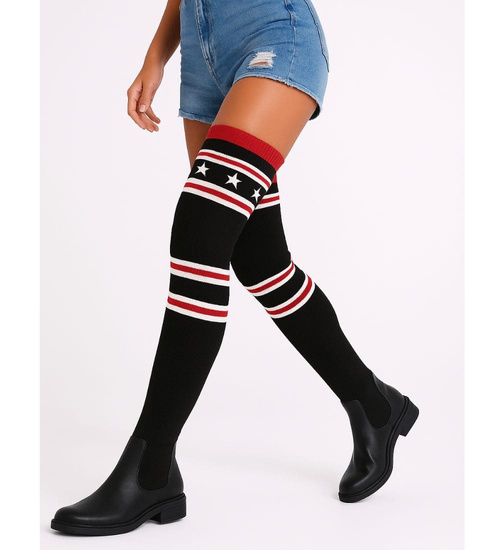 Elastyczne czarne kozaki muszkieterki /C3-3 12926 S224/