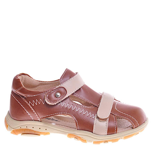 Chłopięce sandały na rzepy Brown /G4-2 11649 T167/