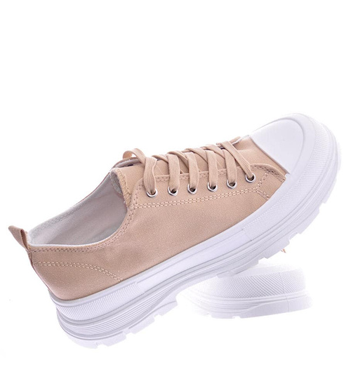 Mega modne damskie trampki Khaki /B3-2 12429 S290/