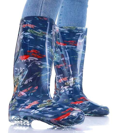 Granatowe wysokie kalosze damskie gumowce /B3-1 16973 T285/