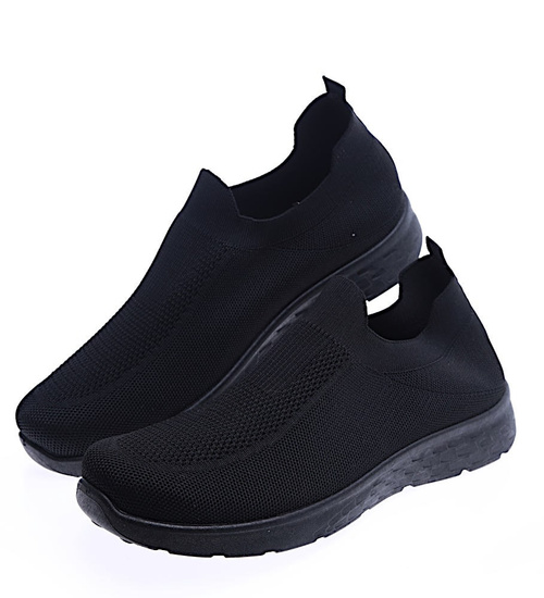 Wsuwane męskie półbuty Czarne /C3-3 14241 S495/