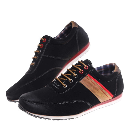 Wiązane czarne buty chłopięce /C3-3 18023 T383/