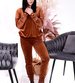 Czekoladowy welurowy dres z guziczkami /H2 A3-2 UB561 T637/