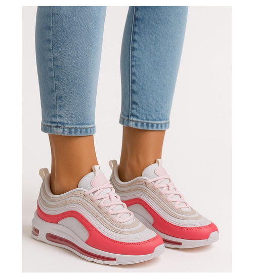 Buty sportowe białe sznurowane sneakersy /A1-3 17954 W388/