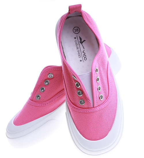 Różowe wsuwane trampki na platformie /F3-3 14075 S260/