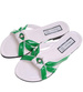 Zielono białe klapki na płaskim obcasie /H2 14349 T005/