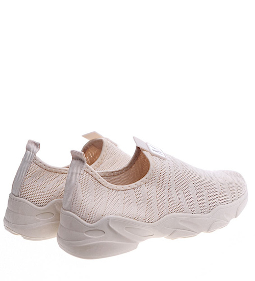 Beżowe wsuwane sportowe buty damskie /D3-3 13444 S192/