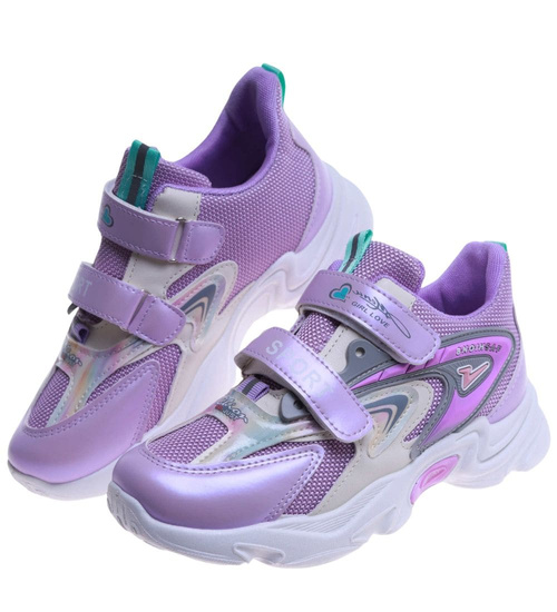 Fioletowe dziewczęce buty sneakersy /A1-2 17621 T203/
