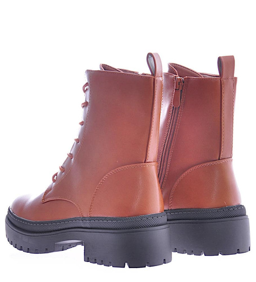 Brązowe botki trapery z ociepleniem /B3-1 12503 T343/