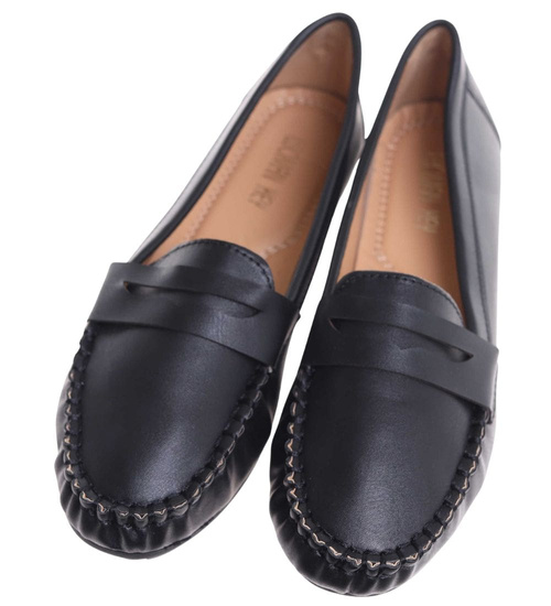 Wsuwane czarne baleriny lordsy /H2 18470 W7-38/