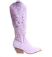 Ażurowe kozaki damskie na obcasie Fioletowe /B1-2 14753 T108/
