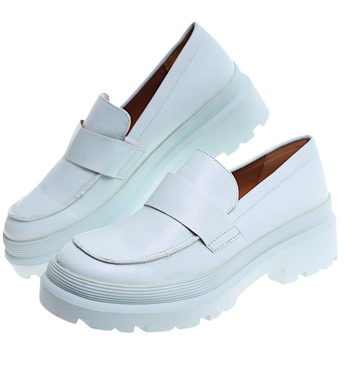 Błękitne półbuty na platformie ost526