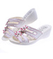 Białe klapki na koturnie z różowymi przeszyciami /H2 14304 T005/
