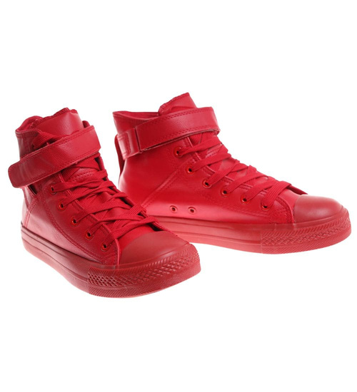 Wysokie czerwone trampki damskie /H2 17971 G4-92/