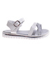 Biało srebrne sandałki na rzep /C5-1 11978 T198/