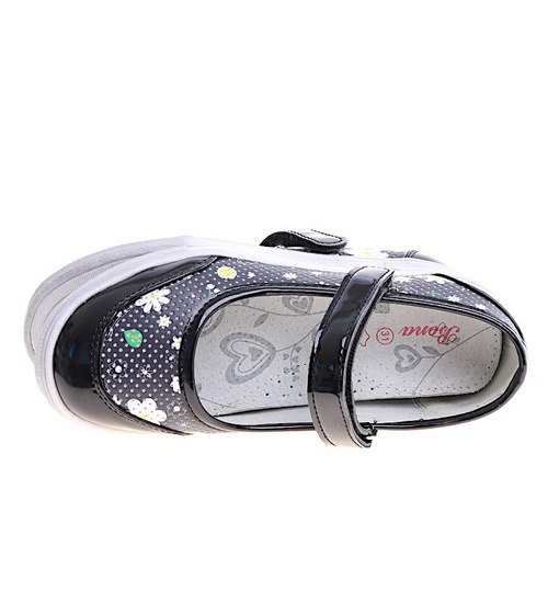 Czarne dziewczęce baleriny z  paseczkiem /A6-2 14942 S089/