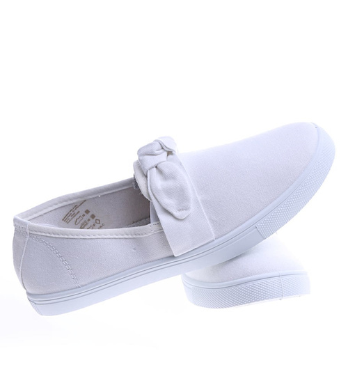 Wsuwane Białe trampki slip on /C3-1 14127 S171/