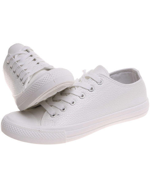 Białe niskie trampki męskie /F2-2 17986 T232/