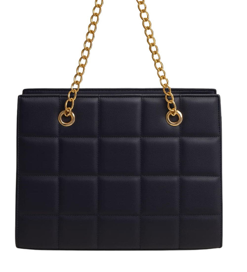 Granatowa torebka kuferek z łańcuszkiem i paskiem /H2 K27 TB675 G195/