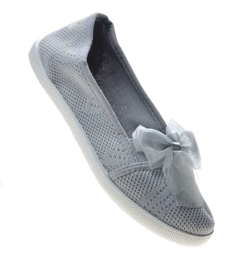 Wsuwane tenisówki dla dziewczynki Szare /D1-1 2906 S2/