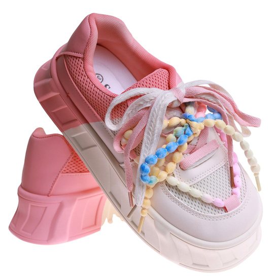 Różowo beżowe trampki Seastar na platformie /D8-2 17317 T584/