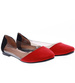 Transparentne czerwone balerinki /D9-2 15853 T190/