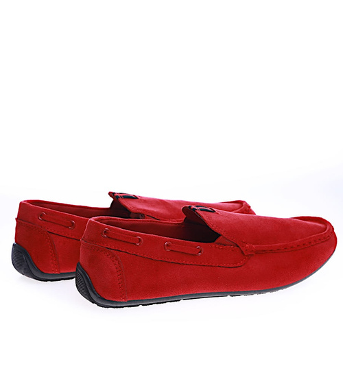 Wsuwane męskie półbuty Czerwone /F8-3 13726 T494/